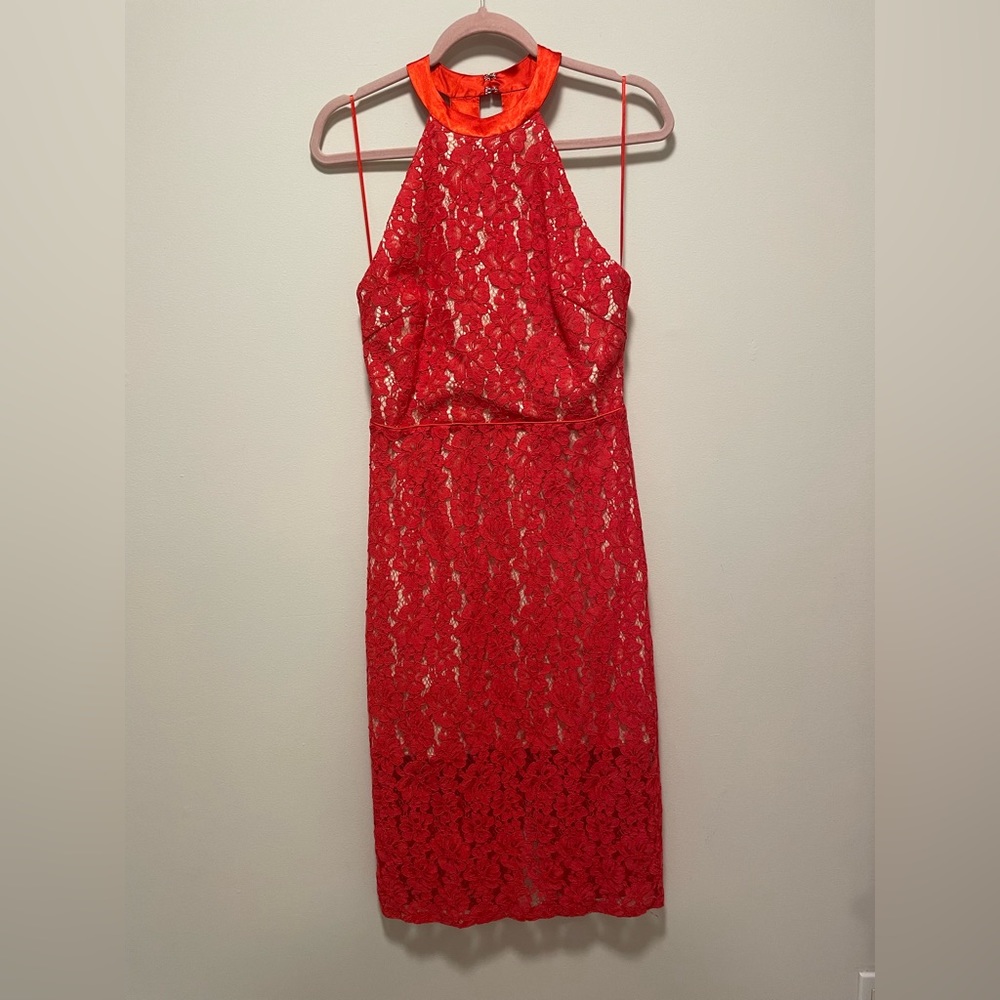 EUC ABS Collection beautiful red lace dress